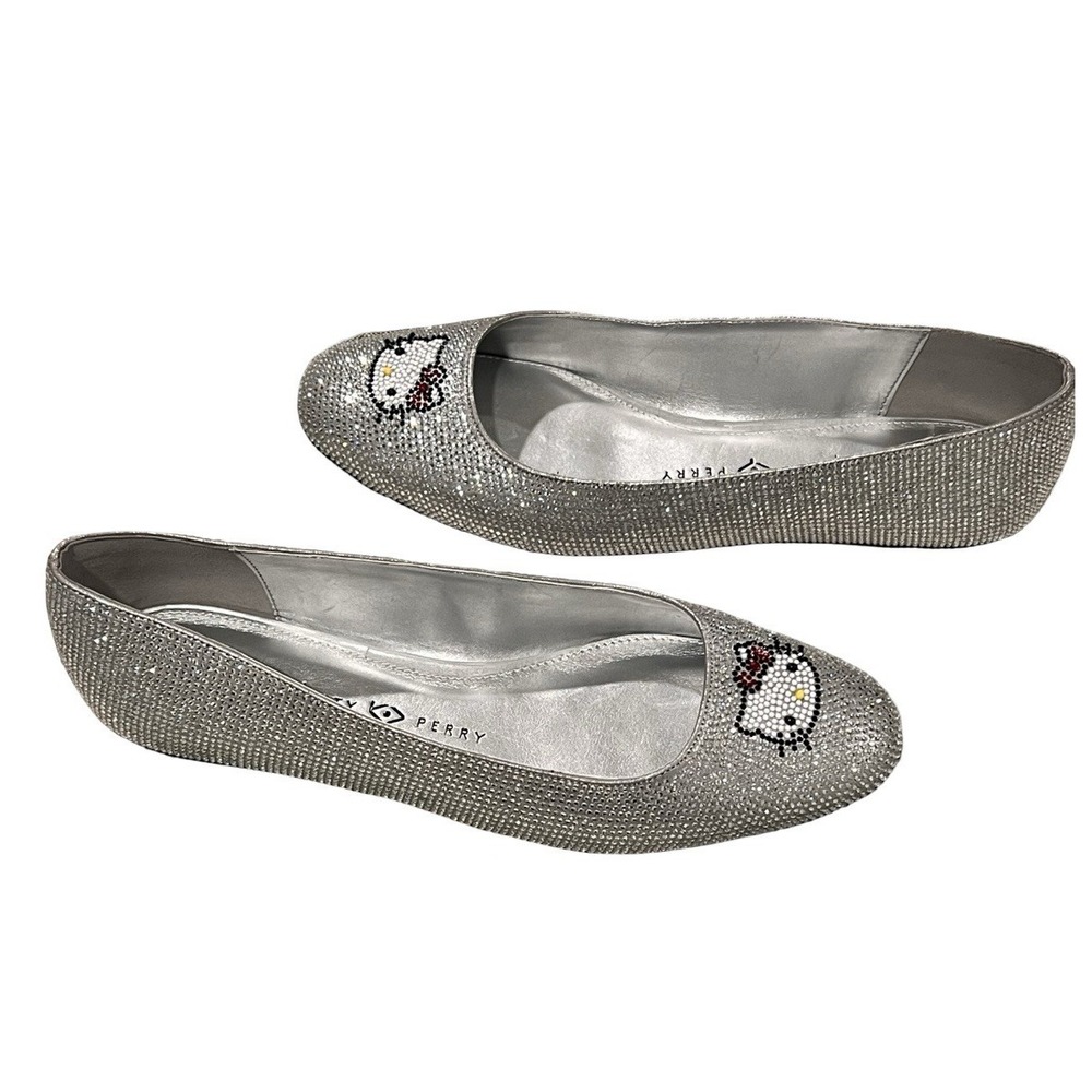 Hello Kitty Katy Perry Collections Crystal Ballet Flats Silver Rhinestone 11